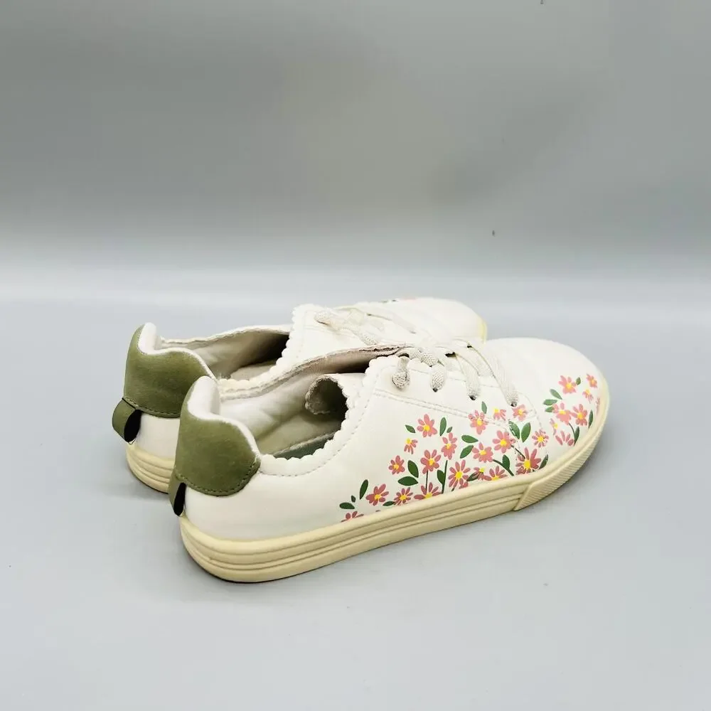 OshKosh B'gosh Shoes Kids Girls 13 White Floral Sweetie Lace Up Sneakers Casual
